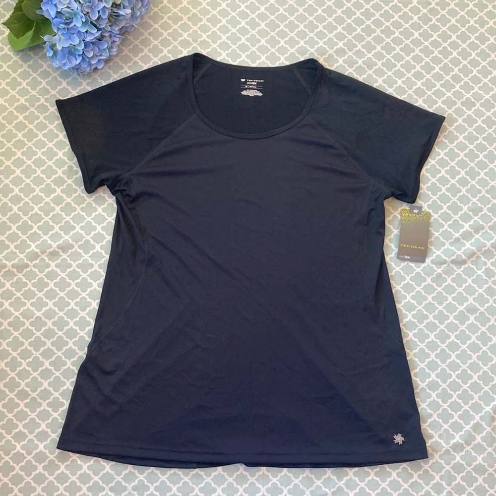 Tek Gear Black Workout Top XL NWT